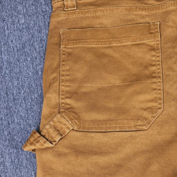 WXYZ Carpenter Short sz 34 Caramel Cognac Brown Stretch Cargo Pocket Workwear 8" - Picture 10 of 11